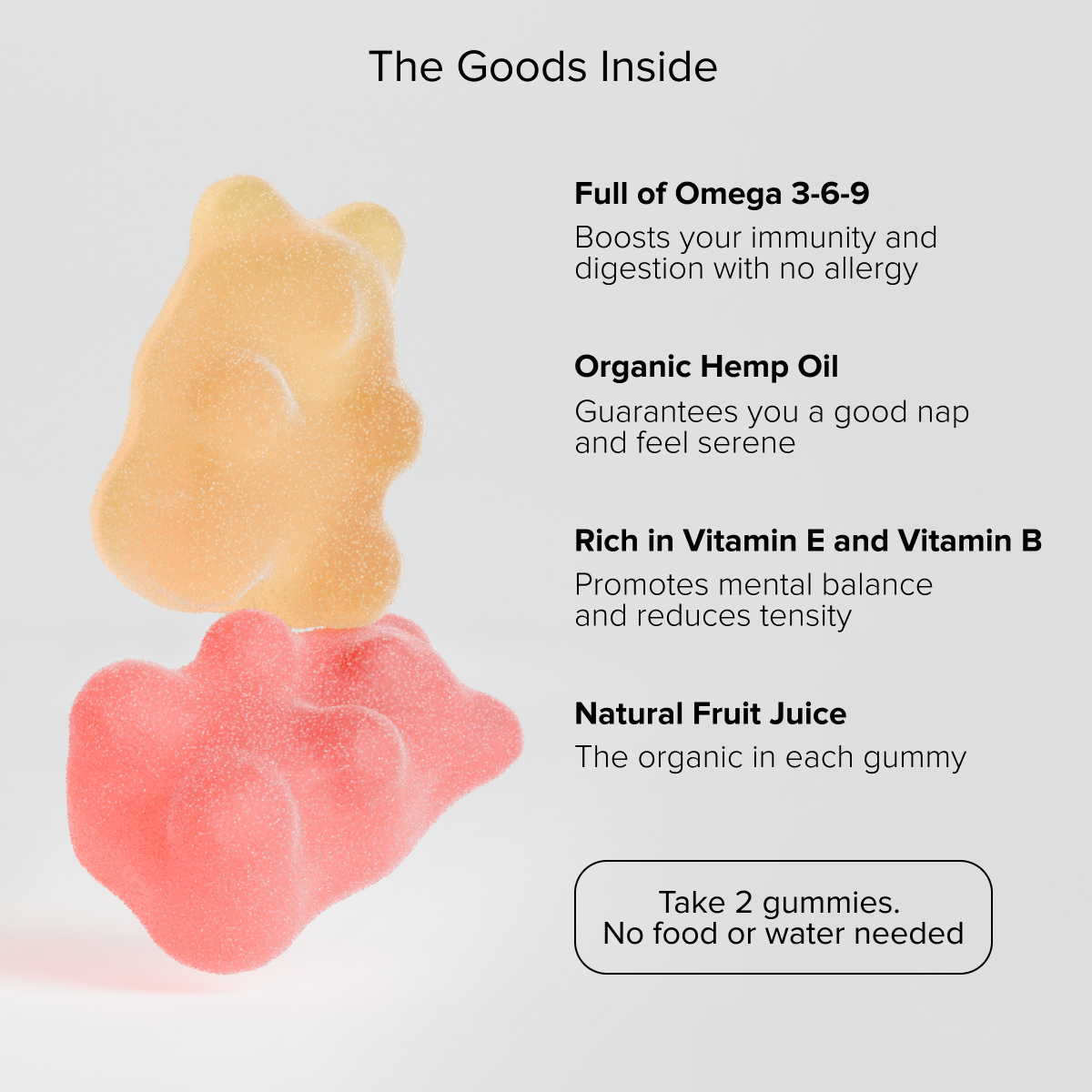 Hеmp Gummies High Potency, Soоthes Discоmfоrt and Sоreness in The Body, Organic Gummy Bears Pure Hеmp Oil, Omega 3-6-9, Vitamin E Infused - Assorted Fruit Flavors - Grown & Made in USA