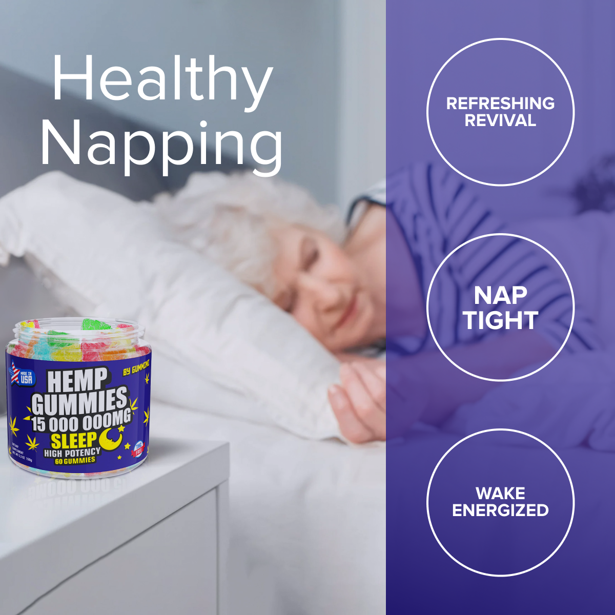 Hеmр Gummies for Restful Nights - Soothes Soreness and Discomfort in The Body - Assorted Fruit Flavors - Made in USA