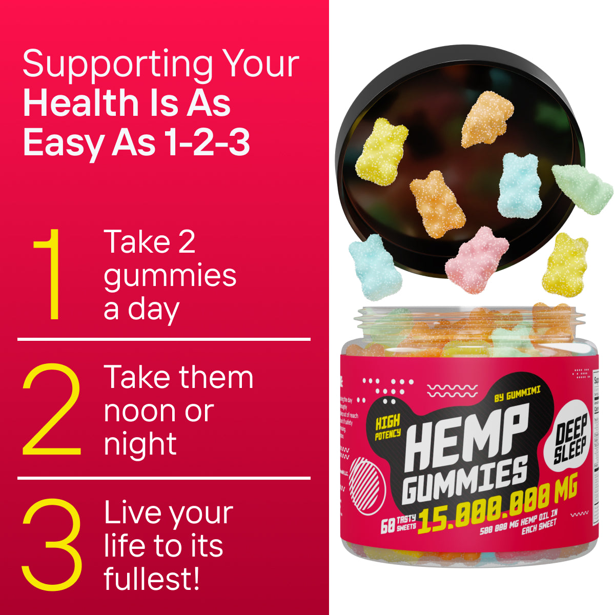 Hеmp Gummies for Deep and Healthy Bеdtime - Ensure the Peace of Body - Assorted Fruit Flavors - Hеmp Oil Infused Gummy Vitamins - Made in USA