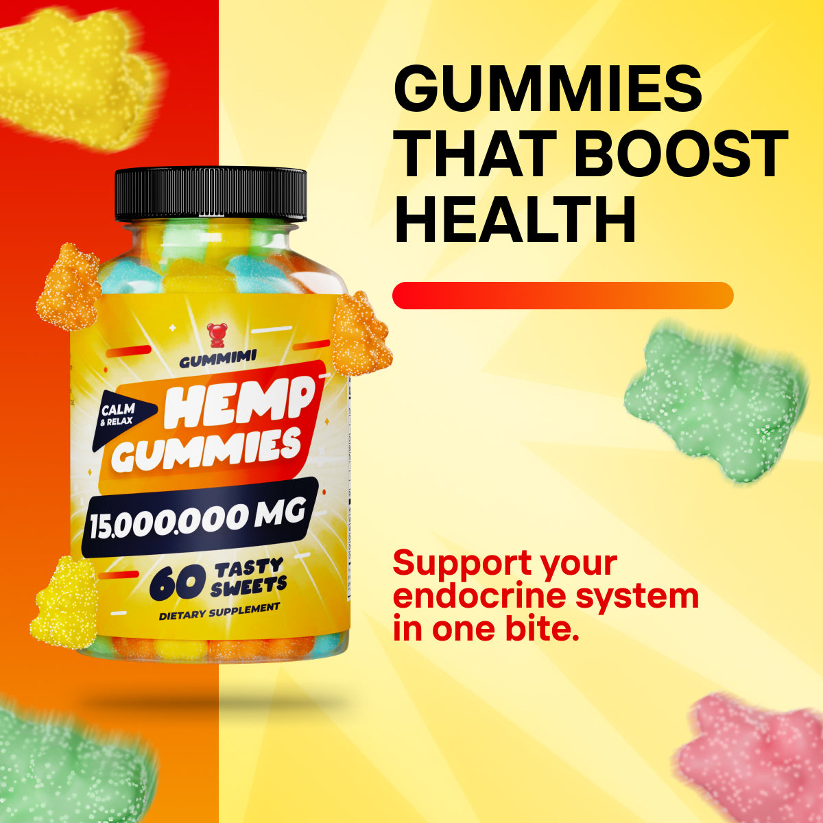 Hеmp Gummies – 15,000,000 – High Potency Comforting Hеmp Oil – Ease Worries, Hurting and Discomfort in Body – Fruity Flavored Gummy Bear