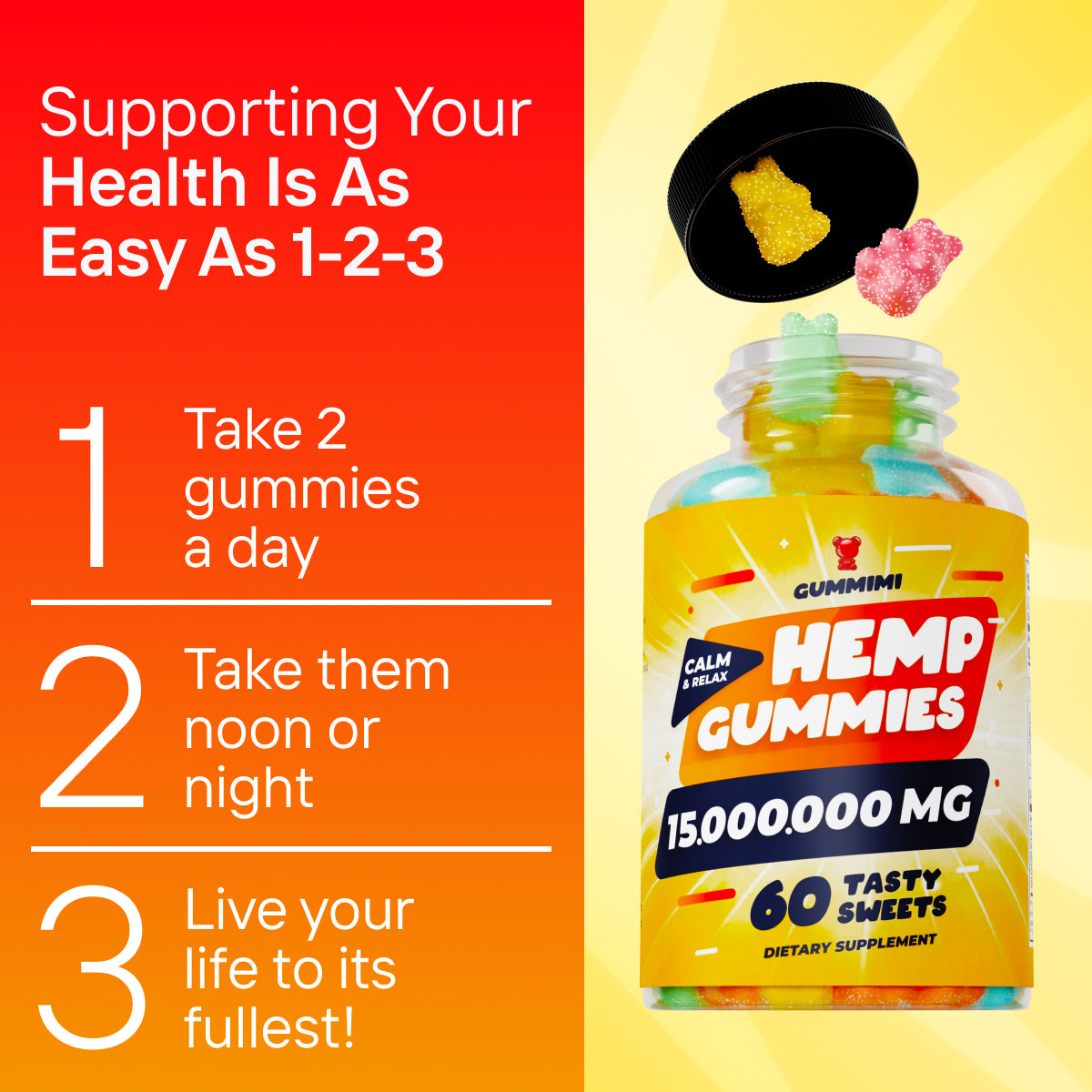 Hеmp Gummies – 15,000,000 – High Potency Comforting Hеmp Oil – Ease Worries, Hurting and Discomfort in Body – Fruity Flavored Gummy Bear